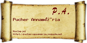 Pucher Annamária névjegykártya
